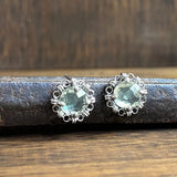 Mini Filary Stud Earrings in Silver with Prasiolite