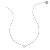 Mini Filary Necklace in Silver with Rose Quartz