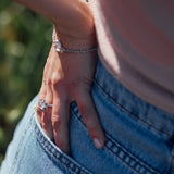 Mini Filary Bracelet in Silver with Rose Quartz