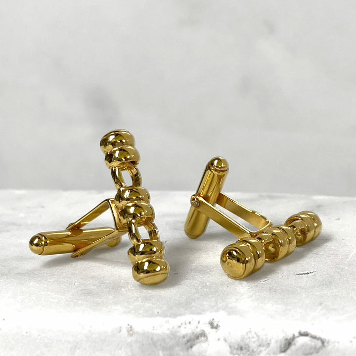 Raise the Bar Cufflinks in Gold