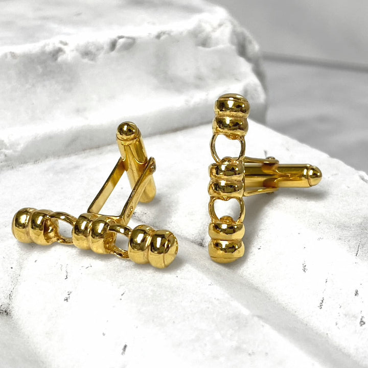 Raise the Bar Cufflinks in Gold