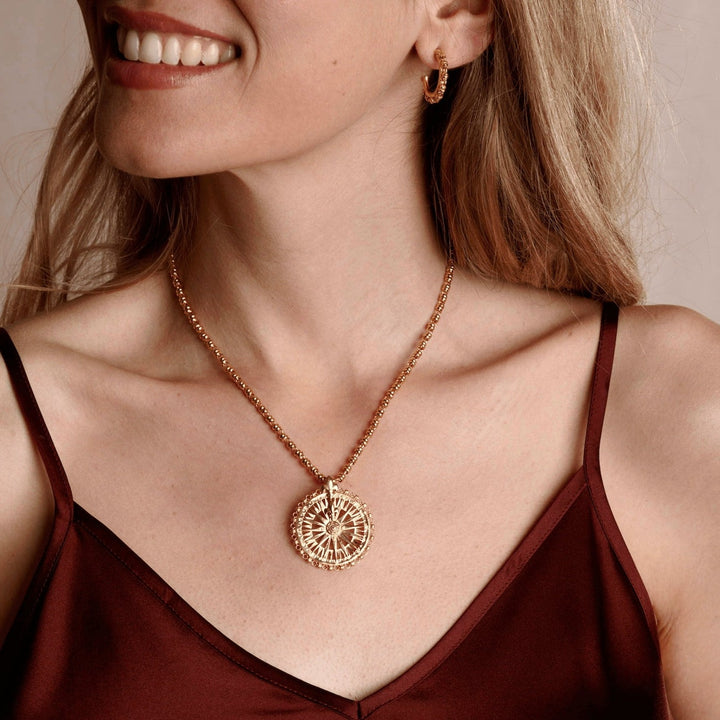 Guiding Compass Pendant in Gold