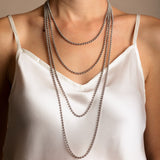 Links 3mm Necklace in Rodio