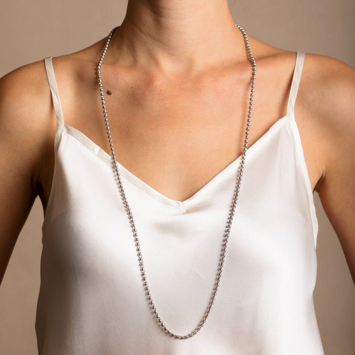 Links 3mm Necklace in Rodio