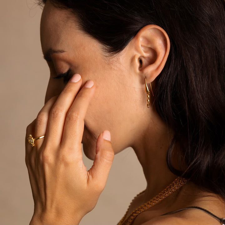 Cylinders Earrings in Gold, Short