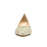 Pointed Toe Glitter Pumps in Gold