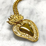 Flaming Heart Pendant in Gold