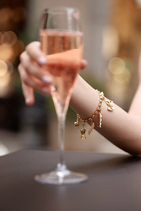 Pipa Rigata Pasta Charm in Gold