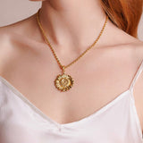 Sunflower Pendant in Gold, Large
