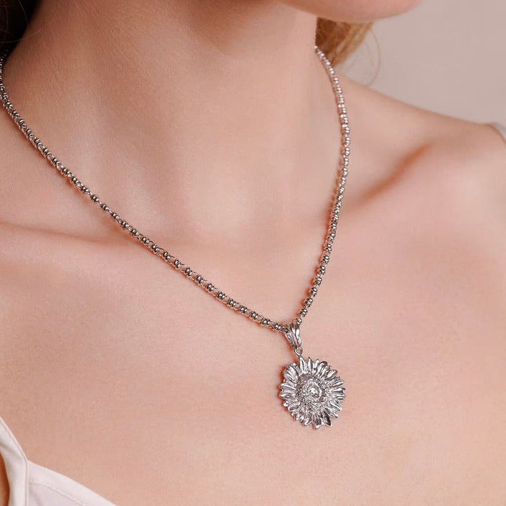 Sunflower Pendant in Silver, Small