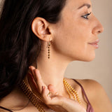 Beads 3mm Earrings in Gold, Long