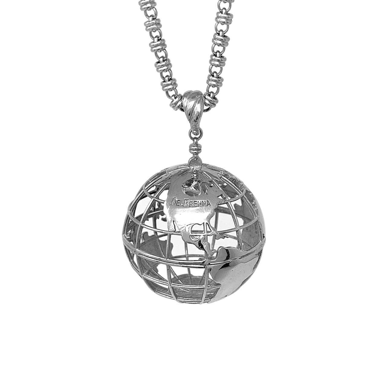 Large Globe Pendant in Silver