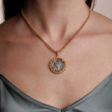 Filary Pendant in Silver & Gold with Grapes Coin