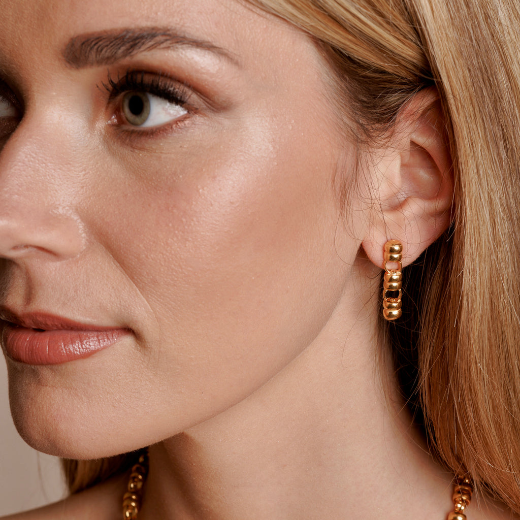 Links 7mm Earrings in Gold