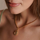 Filary Drop Pendant in Gold with Prasiolite