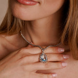 Filary Drop Pendant in Silver with Blue Topaz