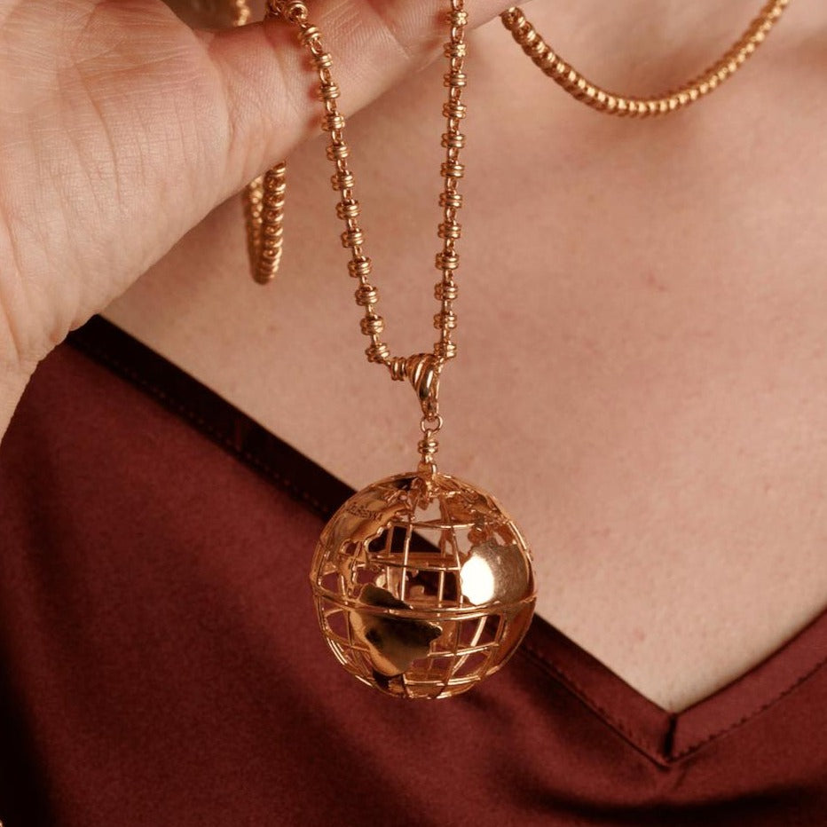 Large Globe Pendant in Gold