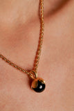 Magnolia Pendant in Gold with Onyx