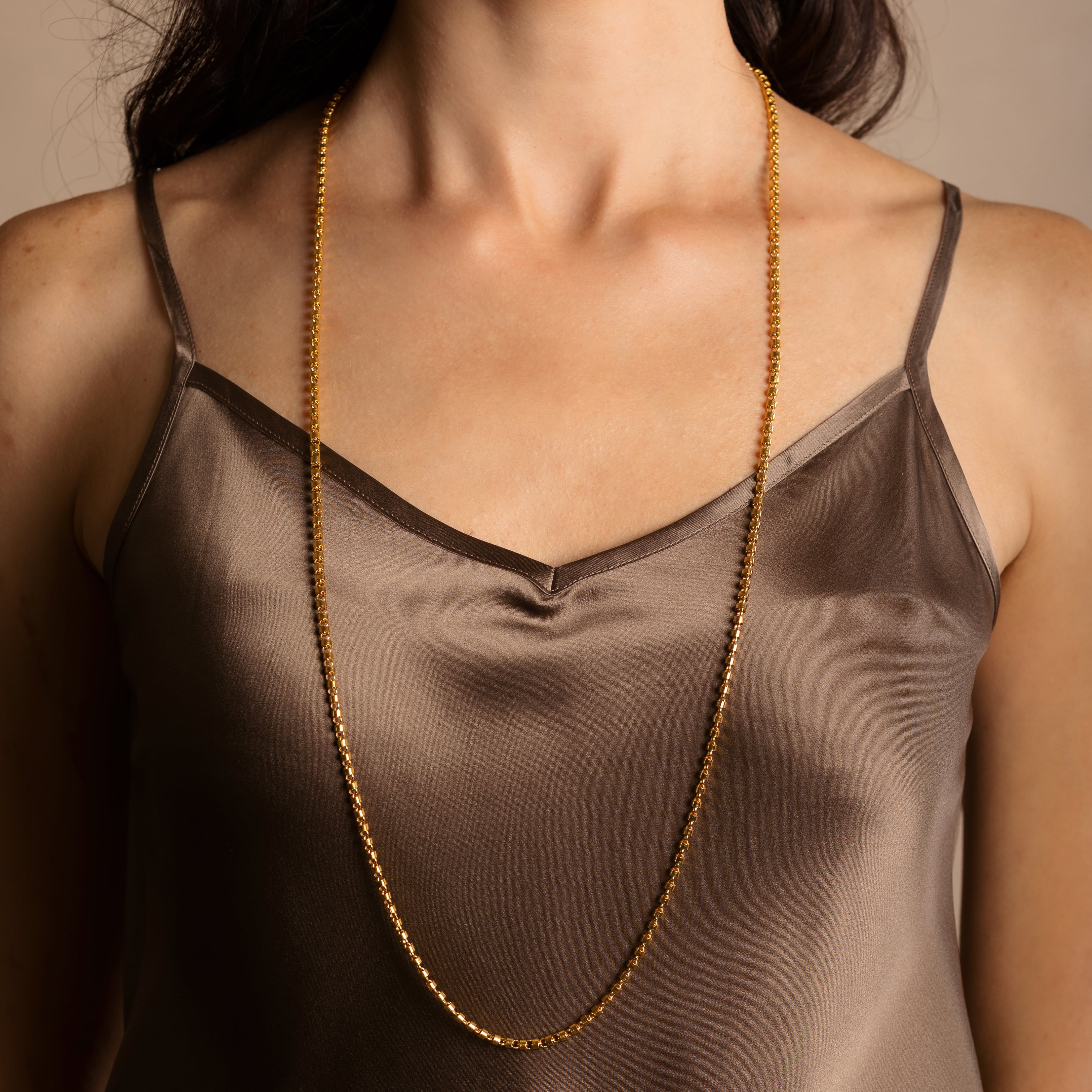 Cylinders Necklace in Gold